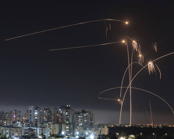 Israel’s Iron Dome missile defense system intercepts rockets from the Gaza Strip on May 11th, 2023.